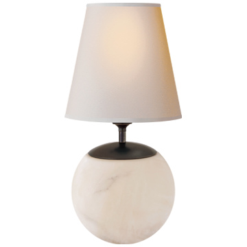 Small Alabaster Round Base Table Lamp 