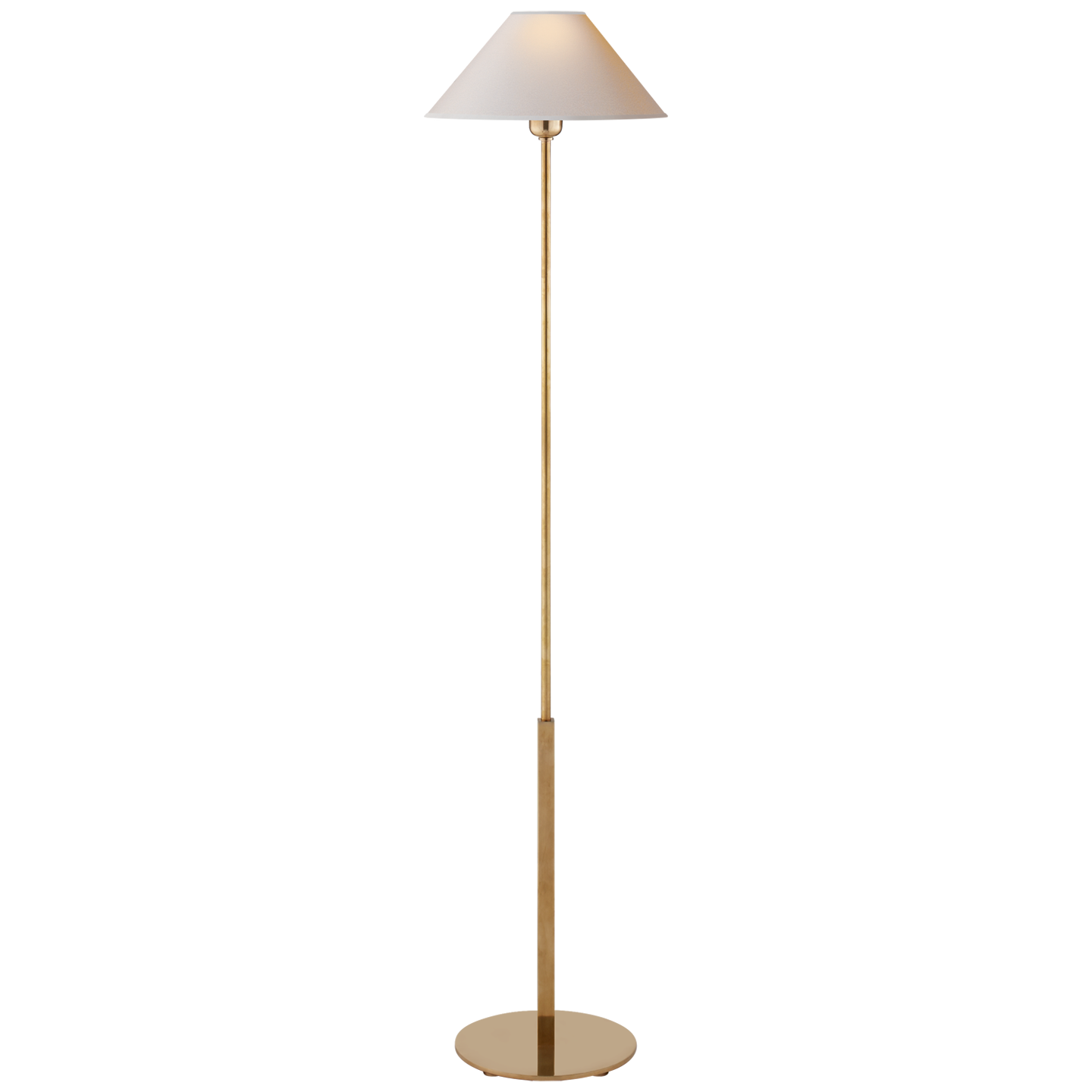 Tall Hand-Brushed Antique Gold Floor Lamp 