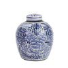 Blue and White Blooming Flower Mini Jar