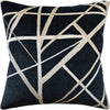 Channels Velvet Pillow, Ebony and Almond, Pair