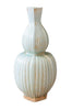 Celadon Fluted Hexagonal Gourd Vase