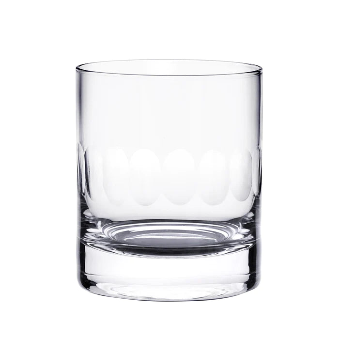 Crystal Whiskey Glasses, Lens Design, Set of 2