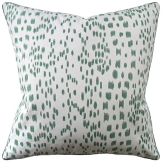 Les Touches Pillow, Green, Pair